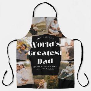 B & W World's Greatest Dad 7 Foto-Collage Schürze