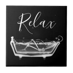 B&W X-Ray Skeleton in Bath Keramik Tile Fliese
