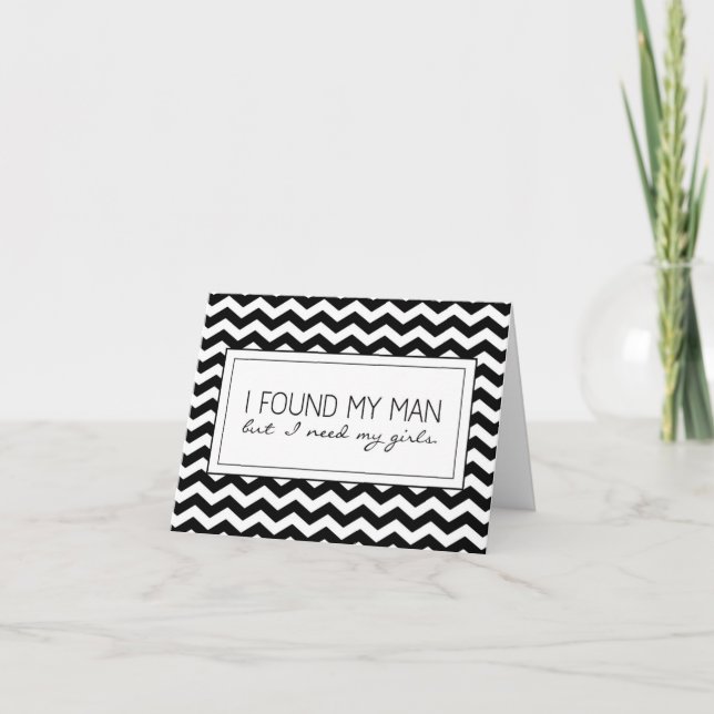B&W Zickzack Striped Matron of Honor Request Card Einladung (Vorderseite)