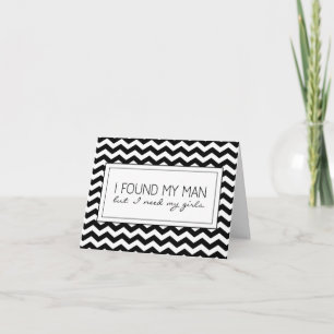 B&W Zickzack Striped Matron of Honor Request Card Einladung