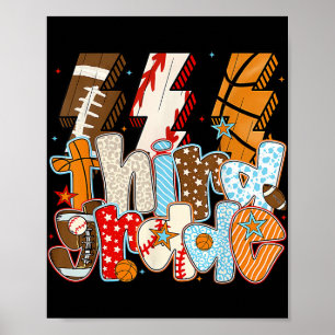 Ba. 3. Klasse Boys Blitzschlag Bolt Football Baseb Poster