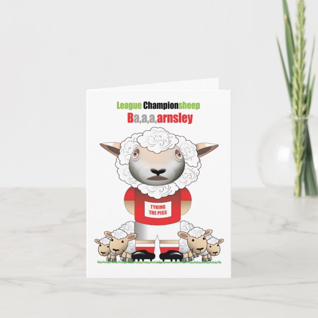 Ba,a,a,arnsley (Barnsley) Witzige Fußballkarte Karte (Vorderseite)