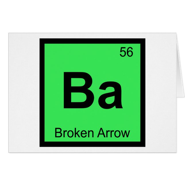 Ba - Broken Arrow Oklahoma Chemistry Symbol (Vorderseite (Horizontal))