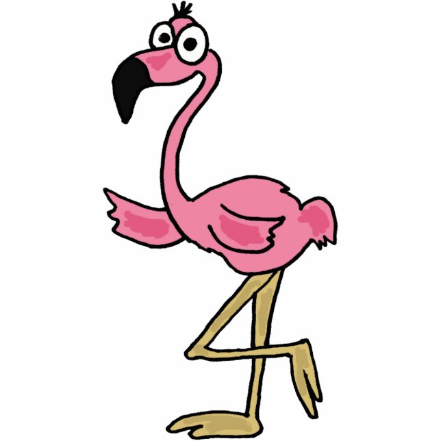 BA Cartoon-Flamingo-Foto-Skulptur Freistehende Fotoskulptur (Vorne)