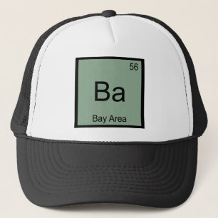 Ba - Chemie-Elementsymbol Bay Area Lustiges T-Shir Truckerkappe
