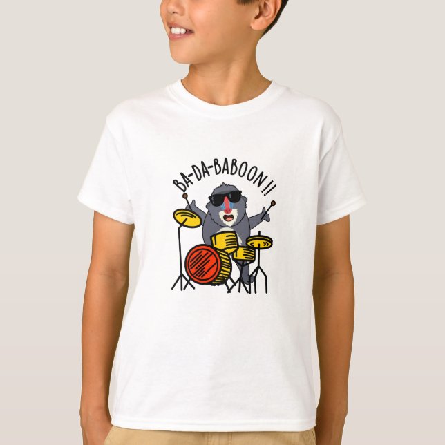 Ba-da-ba-boon Funny Baboon Pun T-Shirt (Vorderseite)