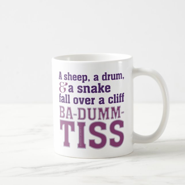 Ba-Dum-Tiss lustiges Rosa Tasse (Rechts)