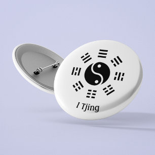 Ba Gua, acht Trigramm, Yin Yang anpassbar Button