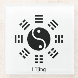 Ba Gua, acht Trigramm, Yin Yang anpassbar Glasuntersetzer