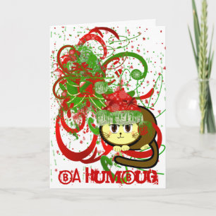 Ba Humbug Cat Paint Platsch Feiertagskarte