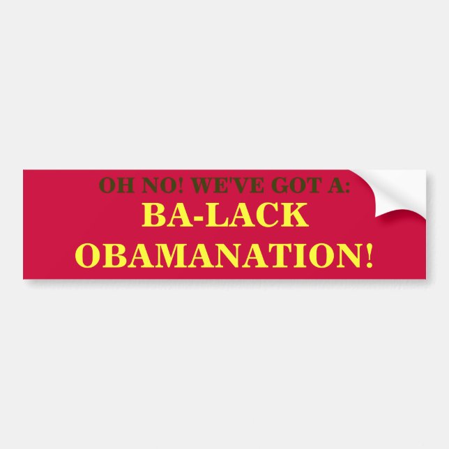 BA-LACK OBAMANATION! AUTOAUFKLEBER (Vorne)