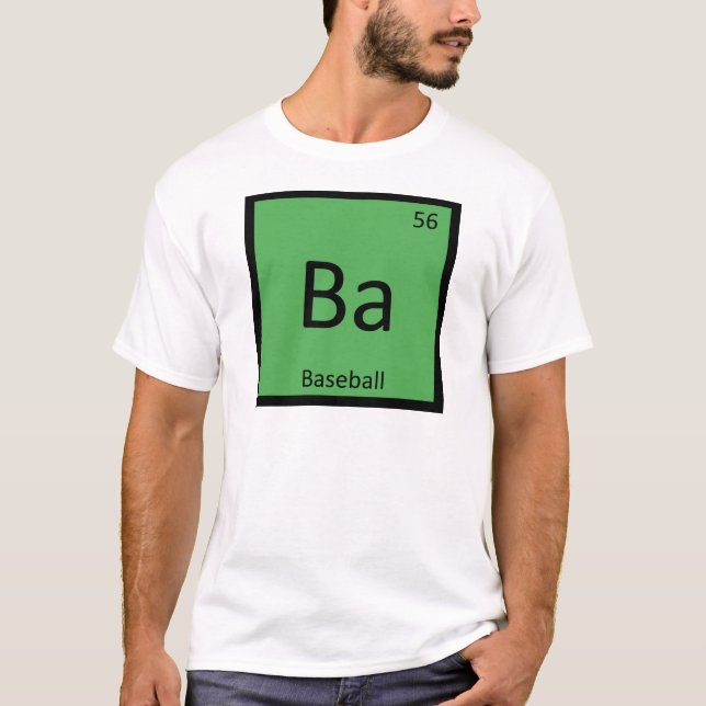 Ba - Regelmäßige Tabelle Baseball Sports Chemistry T-Shirt (Vorderseite)