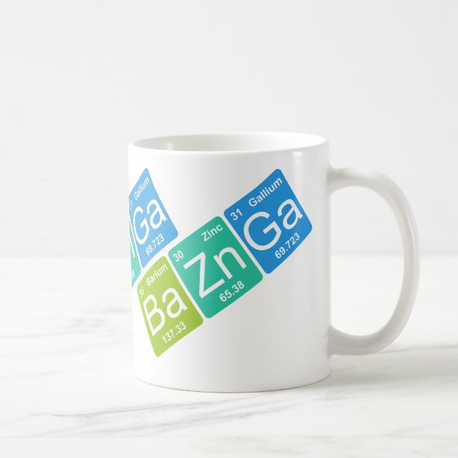 Ba-Zn GA! Periodische Tabellenelement-Tasse Tasse (Rechts)