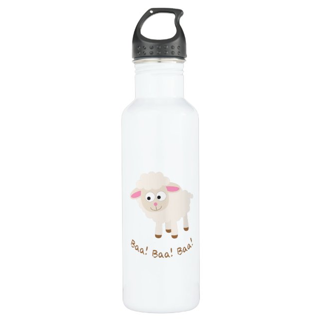 Baa! Baa! Baa! Niedlich Little Lamb Trinkflasche (Vorderseite)