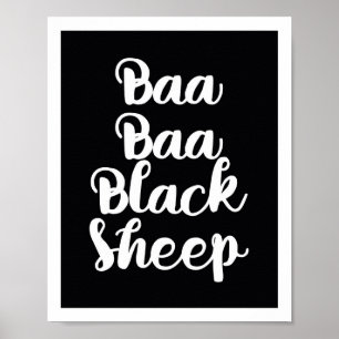 Baa Baa Black Sheep Color Block Poster