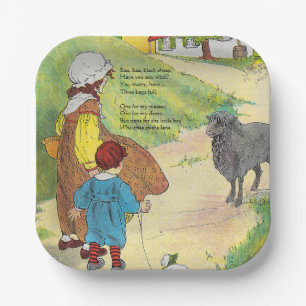 Baa, Baa, Black Sheep, Mother Gänse Kinderzimmer R Pappteller