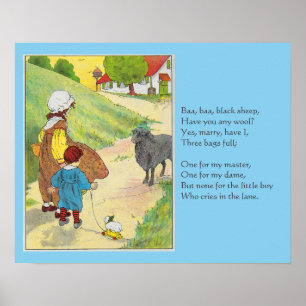 Baa, Baa, Black Sheep, Mother Gänse Kinderzimmer R Poster