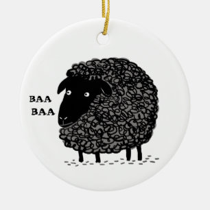 Baa Baa Black Sheep Niedlicher Custom Holiday Orna Keramik Ornament
