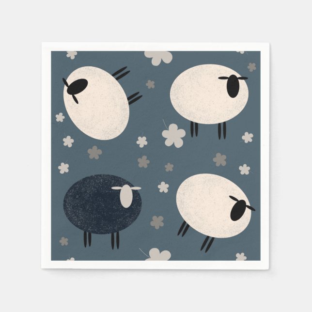Baa Baa Black Sheep Serviette (Vorderseite)