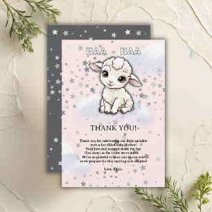 Baa-baa Kleine Lamm-Stars Babydusche Dankeskarte