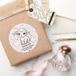 Baa-baa Kleine Lamm-Stars Babydusche Runder Aufkleber