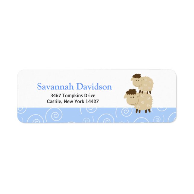 Baa Baa Sheep (blau), benutzerdefinierte Adressbez (Vorne)