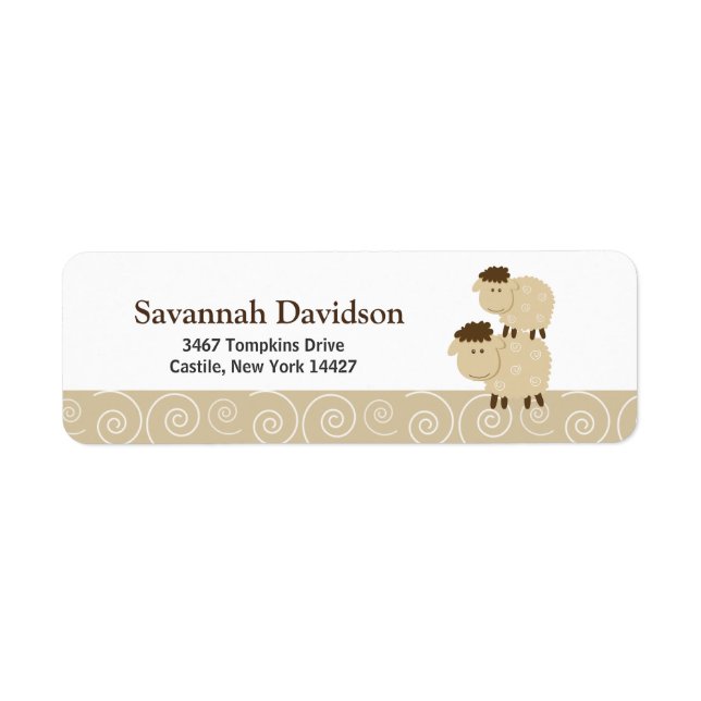 Baa Baa Sheep (Tan) Custom Address Labels (30) (Vorne)