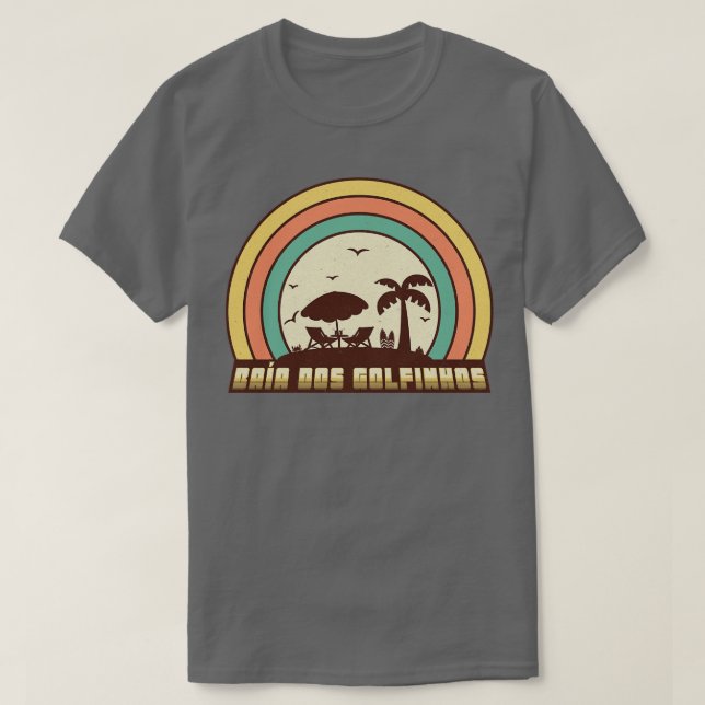 Baa dos Golfinhos Retro Sunset Style T-Shirt (Design vorne)