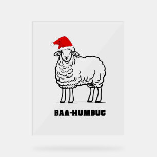 Baa-Humbug Christmas-Sheep Funny Niedlicher Bauer Acrylschild