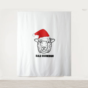Baa-Humbug Christmas-Sheep Funny Niedlicher Bauer Wandteppich