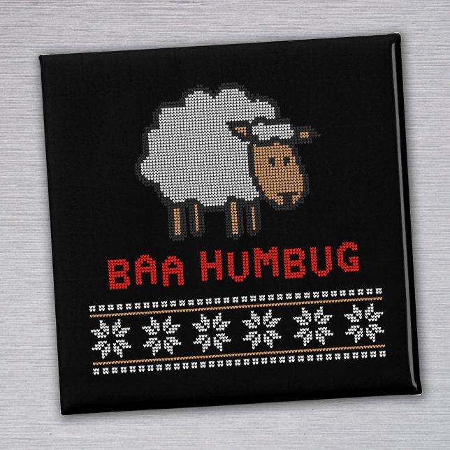 Baa Humbug Christmas Sheep Magnet (Von Creator hochgeladen)