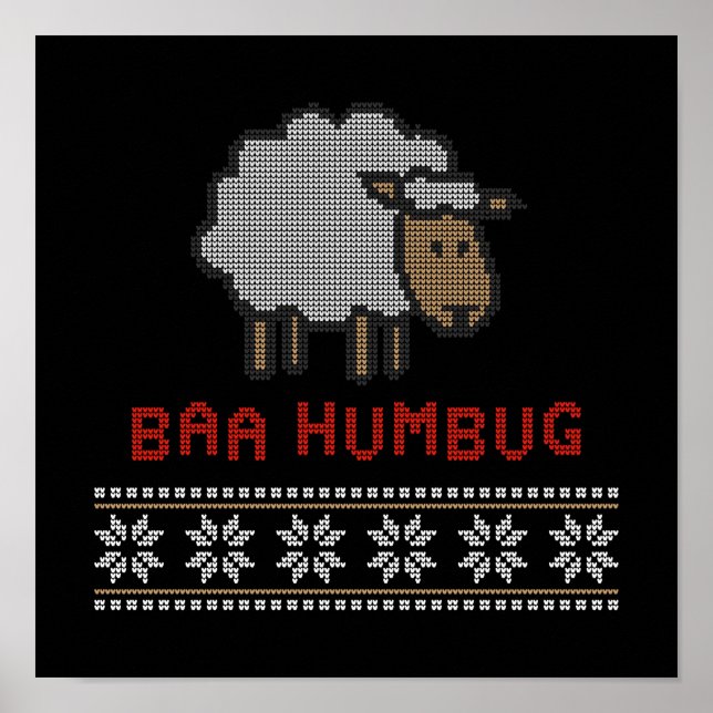 Baa Humbug Christmas Sheep Poster (Vorne)