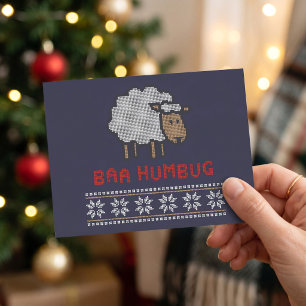 Baa Humbug Christmas Sheep Postkarte