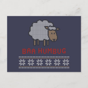 Baa Humbug Christmas Sheep Postkarte