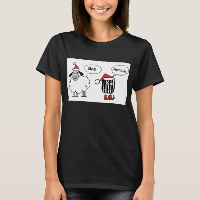 Baa Humbug Funny Festive T - Shirt (Vorderseite)