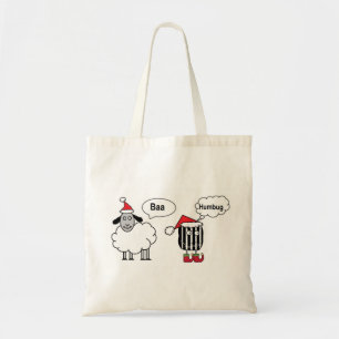 Baa Humbug Lustiger Weihnachts-Schaf-Cartoon Tragetasche