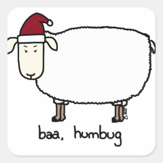 Baa humbug quadratischer aufkleber
