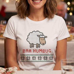 Baa Humbug Schaf - Scrooge Wortwitz Weihnachten T-Shirt