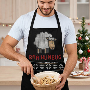 Baa Humbug Weihnachtsschaf hässlicher Pullover-S Schürze