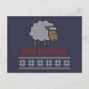 Baa Humbug Weihnachtsschaf Postkarte