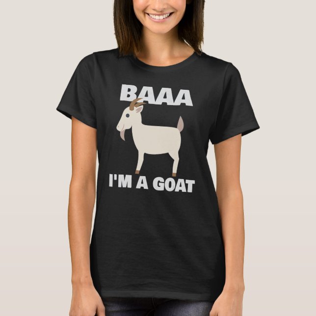Baa I bin eine Ziegenkostüm Animal Halloween-Party T-Shirt (Vorderseite)