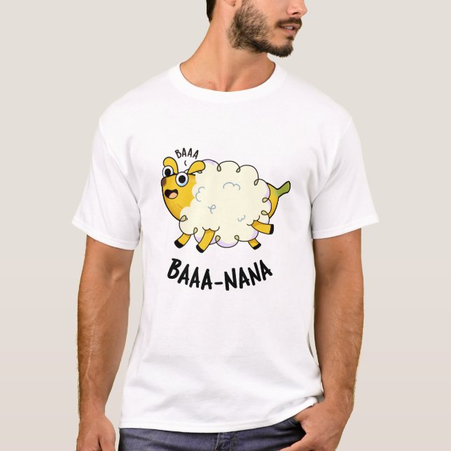 Baa-nana Funny Banana Pun T-Shirt (Vorderseite)