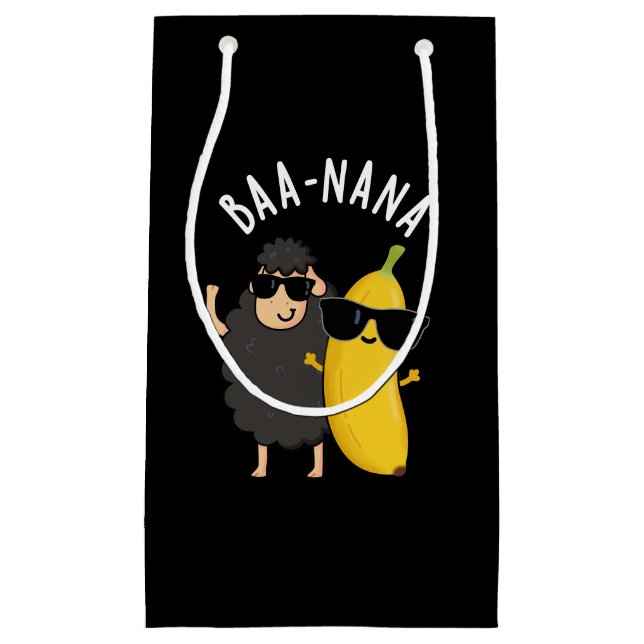 Baa-nana Funny Banana Puns Dark BG Kleine Geschenktüte (Vorderseite)