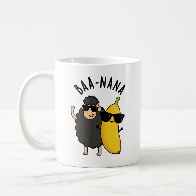 Baa-nana Funny Banana Puns Kaffeetasse (Links)