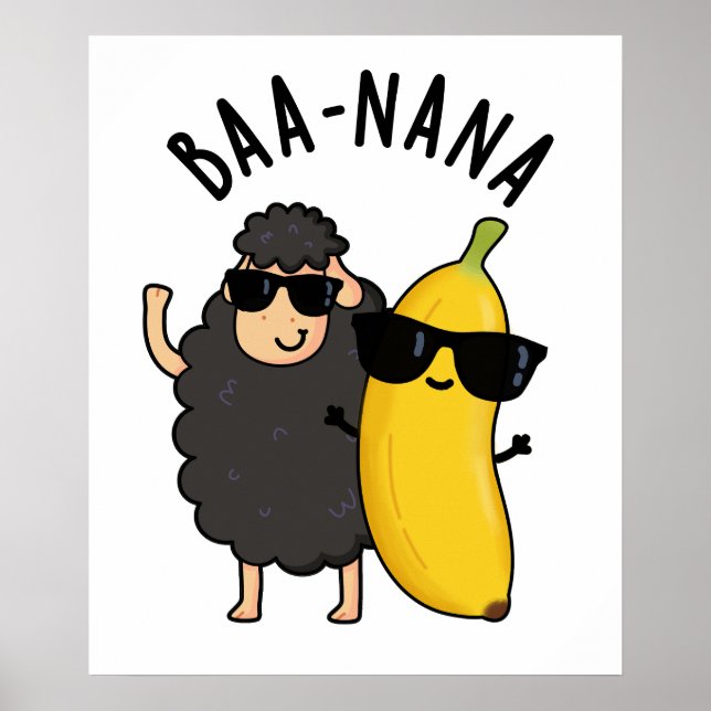 Baa-nana Funny Banana Puns Poster (Vorne)