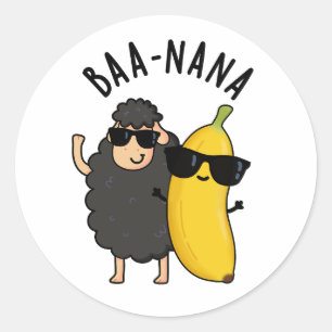 Baa-nana Funny Banana Puns Runder Aufkleber