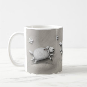 Baa Relief Galloping Sheep Kaffeetasse