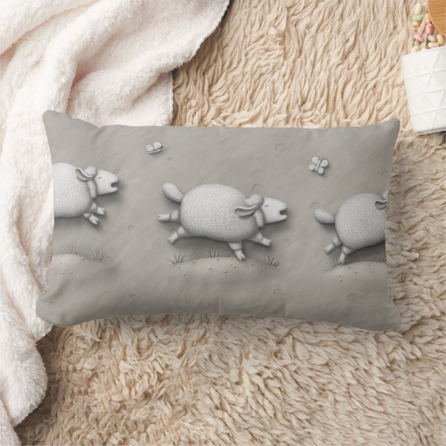 Baa Relief Happy Galloping Sheep Lendenkissen (Decke)