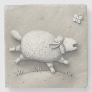 Baa Relief (Schafe 1) Steinuntersetzer