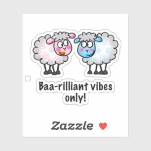 Baa-rilliant - Süßes Cartoon-Schaf-Paar Aufkleber